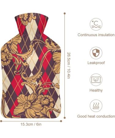 Hot Water Bottle with Lid - Floral Rubber Hot Water Bag for Pain Relief Cramps & Foot Warmer | Hot & Cold Therapy - Buy Online on GoSupps.com