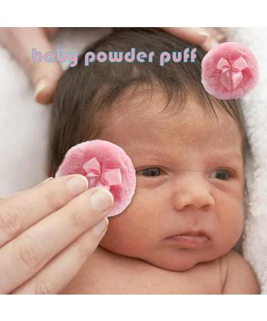 Baby Soft Powder Puff - 4 Inch Powder Puff | Body Powder Puff with Ribbon Bow | Reusable Powder Applicator for Body | Washable Round Powder Puff Pink - Buy Online on GoSupps.com