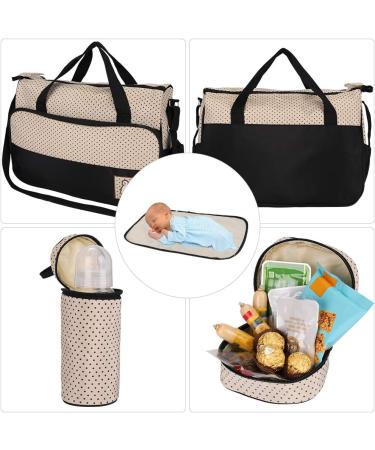 Halovie Adjustable Diaper Backpack | Multi-Functional Black Baby Bottle Travel Bag with Large Capacity - Buy Online on GoSupps.com