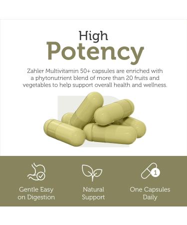 Zahler Multivitamin 50+ Iron-Free Formula + Lutein for Eye Health 60 Capsules. - Buy Online on GoSupps.com