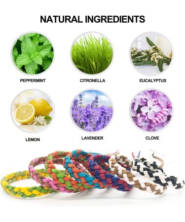 24-Pack PU Leather Mosquito Repellent Bracelets - DEET-Free Bands for Adults & Kids | Indoor/Outdoor Protection for Camping, Swimming, Fishing, Travel - Buy Online on GoSupps.com