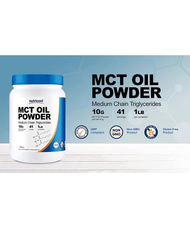 Nutricost Premium MCT Oil Powder - 1 LB Vanilla | Keto & Ketogenic Diet | Zero Net Carbs, Non-GMO | Gluten-Free Medium Chain Triglyceride - Buy Online on GoSupps.com
