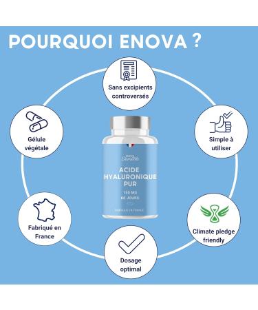 PURE HYALURONIC ACID | 150 mg/day | Anti-aging | 120 capsules | Hyaluronic acid capsules | Food supplement | Made in France - Buy Online on GoSupps.com