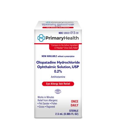 Primary Health Olopatadine Hydrochloride Opthalmic Solution USP 0.2% 085 Fl Ounce Clear