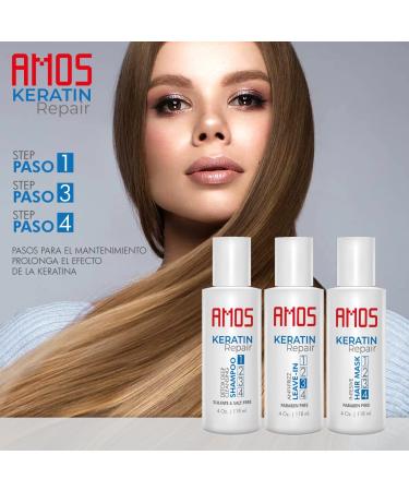 Brazilian Keratin Hair Treatment - 4 Steps for Silky Smooth Hair | Natural Ingredients - 4 Oz (118ml) Free Shipping Worldwide - Buy Online on GoSupps.com