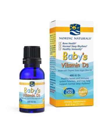 Nordic Naturals Baby's Vitamin D3 400 IU 0.37 fl oz (11 ml)