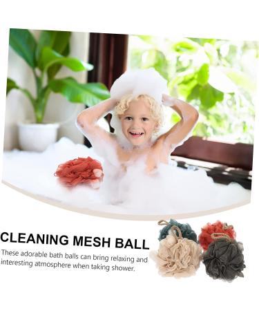 Healeved 4pcs Bath Scrub Ball | Body Scrubber Brush & Loofah Sponge Set | Shower Cleaning Accessories - Buy Online on GoSupps.com