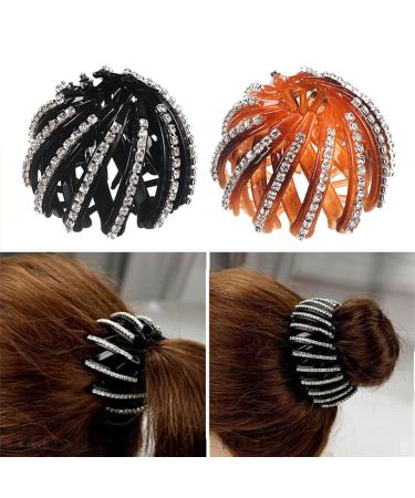 cuhair 2 pieces ponytail holder with rhinestones