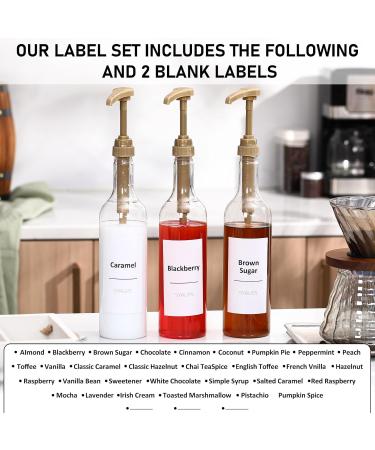 Bokon Lot de 4 distributeurs de sirop de caf de 750 ml avec ensemble complet d' tiquettes et entonnoir pour caf bar accessoires essentiels - Buy Online on GoSupps.com