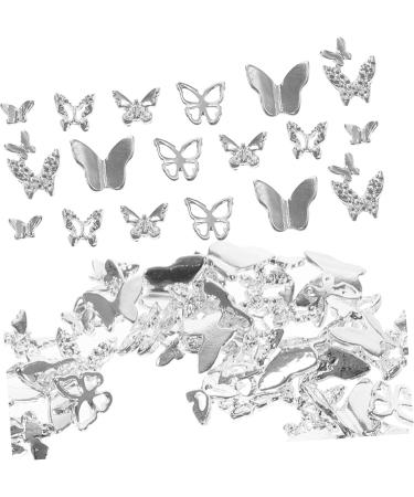 140 Nail Pendants Nail Art Parts Butterfly Pendant Nail Accessories Manicure Pendant Three-Dimensional Rhinestones Pearl Decoration 3D Gemstone Made of Metal - Buy Online on GoSupps.com