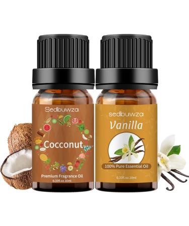 Sedbuwza Vanilla Coconut Essential Oil Set | Aromatherapy Diffuser Massage & Soap Making | 2 x 10ml - Buy Online on GoSupps.com