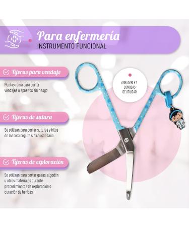 High-Quality Blunt Medical Scissors - Stainless Steel with Distinctive Keychain (Blue) - International Shipping Available - Buy Online on GoSupps.com