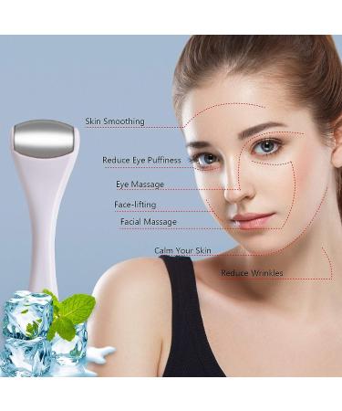Stainless Steel Mini Eye Ice Roller for Puffiness & Wrinkles - Under-eye Relief & Pore Tightening - White - Women's Skin Care - Buy Online on GoSupps.com