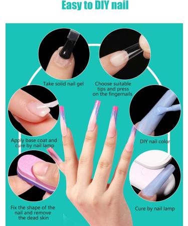 Deciniee 240Pcs Gel Nail Tips | Full Cover Square Straight False Nails for Extensions | Professional Clear Tips for Acrylic Nails - Salon Quality - Buy Online on GoSupps.com