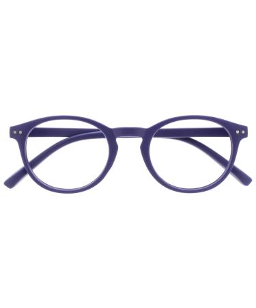 Opulize Zen Reading Glasses Cool Round Frame Spring Hinges Scratch Resistant Smooth Matt Purple Mens Womens R24-5 +3.00 +3.00 Magnification Smooth Matt Purple
