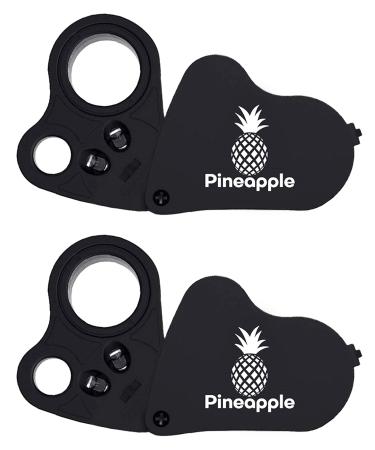Pineapple 30X 60X Jewelers Loupe Magnifier with Light Pocket Jewelers  Magnifying Glass LED Lighted Jewelry Eye
