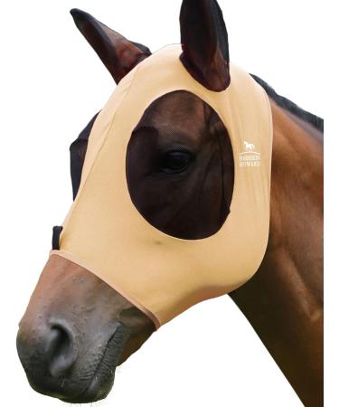 Buy Harrison Howard Fly Mask for Horses - Super Comfortable UV Protection Elastic Full Size L - Champagne Gold - Buy Online on GoSupps.com