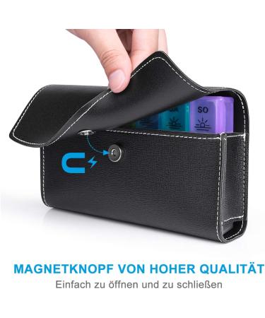Tablet Box 7 Days - German Medication Organizer with PU Leather | Pill Dose Container for Morning & Evening Use - Buy Online on GoSupps.com