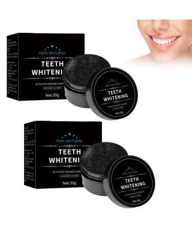 2 pieces of natural activated carbon powder tooth whitening teeth whitening powder tooth cleaning and bleaching powder with visible cleaning effect for removal of tooth stains refreshing breath