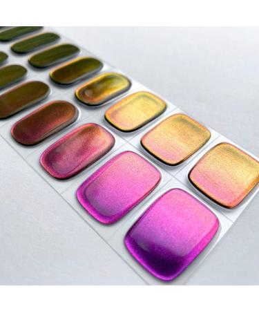 Adora Couture Chrome Aurora Purple Gel Nail Strips | 20pcs Nail Wraps Kit - Salon-quality, Long-lasting, Easy Application | Breathable Adhesive Nail Stickers for Women - Buy Online on GoSupps.com