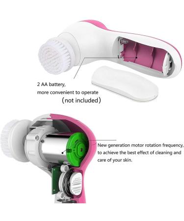 Multifunctional 5 in 1 Facial Kit - Deep Clean Beauty Care Brush & Massager (Pink) for Radiant Skin - Shop Internationally - Buy Online on GoSupps.com