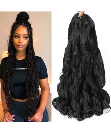 8 Packs French Curly Braiding Hair Perience 16 Inch Bouncy Braiding Hair Pre Stretched Easy Braid French Curl Braids Lightweight Synthetic Wavy Hair Extensions for Braids (16 Inch (Pack of 8) 1B) 16 Inch (Pack of 8)...
