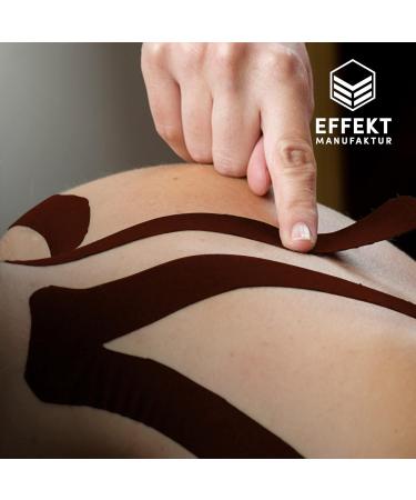 Effekt Kinesiology Tape Waterproof 5m x 5cm - Brown | Elastic Physio Tape for Muscle Support | Injury Recovery & Sports Strapping - Buy Online on GoSupps.com
