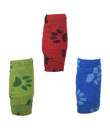 XNHIU Euvoym 6 Rolls Paw Print Pet Vet Wrap Self-Adhesive Pet Elastic Bandage Non- Woven Elastic Cohesive Tapes for Wrist Healing Ankle Sprains & Swelling (Paw Print) - Buy Online on GoSupps.com