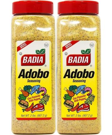 Badia Adobo with Pepper 907.2g (2lbs) Pack of 2 - Authentic Latin Seasoning Blend for Enhanced Flavour - Versatile Spice Mix for Meats Poultry and Vegetables
