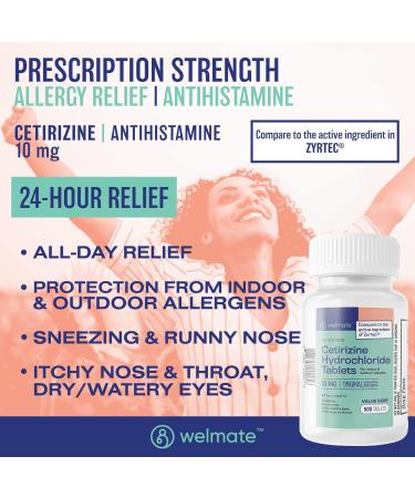 WELMATE Comprehensive Allergy Relief Pack: Fexofenadine HCl 180mg (200 Ct) & Cetirizine HCl 10mg (500 Ct) | Extended 24hr Allergy Defense - Buy Online on GoSupps.com