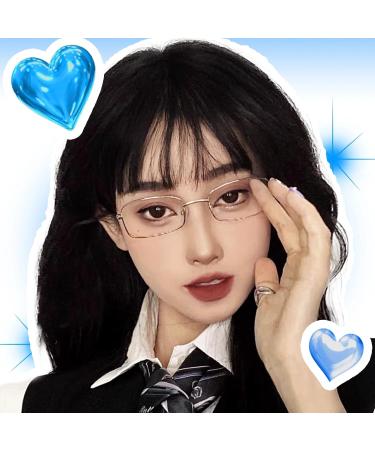 Buy TJUTR Women's Blue Light Blocking Clear Glasses - Stylish Rectangle Metal Frame 733-V2 - Buy Online on GoSupps.com