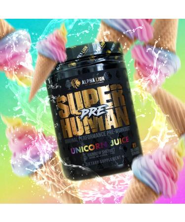 ALPHA LION Superhuman Pre Workout Powder - Sustained Energy & Focus - Nitric Oxide & Citrulline - Unicorn Juice (21 Servings) - Buy Online on GoSupps.com