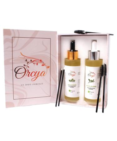 CASTOR OIL + JOJOBA OIL ORGANIC COLD PRESSED - 100% NATURAL REGULATING HAIR - LASHES - BEDS NAILS DEEP Nourishes Skin Face & Body 2 x 60 ml