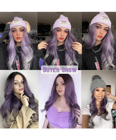 Esmee Ombre Purple to Gray Wigs for Women | Heat-Resistant Synthetic Long Wavy Hair for Daily Wear Parties & Cosplay - Buy Online on GoSupps.com