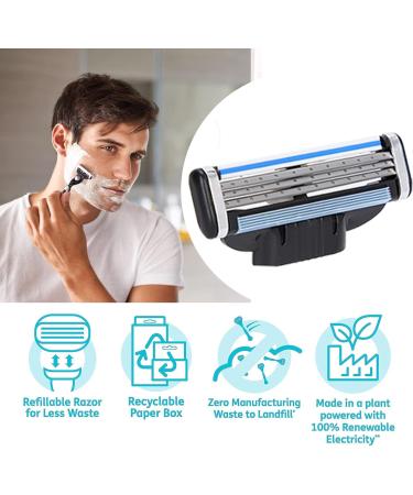 12Pcs Men's Mach 3 Razor Blades Refills - Extra Smooth Shaving Experience for Beard and Skin - Blue - Buy Online on GoSupps.com