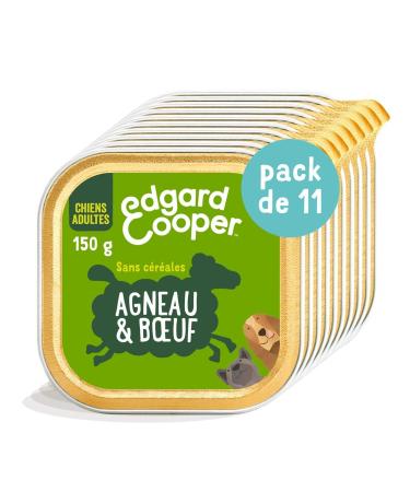 Edgard & Cooper Dog P t (Eagle & Beef 150g x 11) Grain Free Fresh Meat & Quality Protein Real Ingredients for Dogs Hypoallergenic No Added Sugars