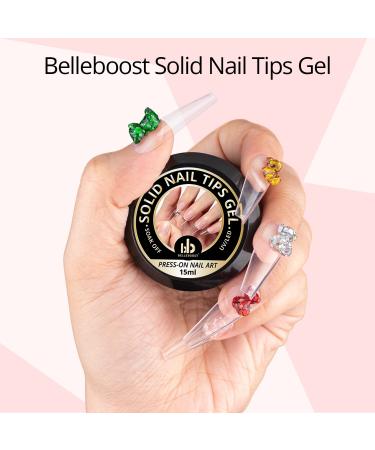 2 Pcs 15ml Solid Nail Tips Gel Kit for Press On False Nails - Nail Art Glue Set for Acrylic Extensions - Salon and DIY Use - UV LED Lamp Cure Needed - Buy Online on GoSupps.com