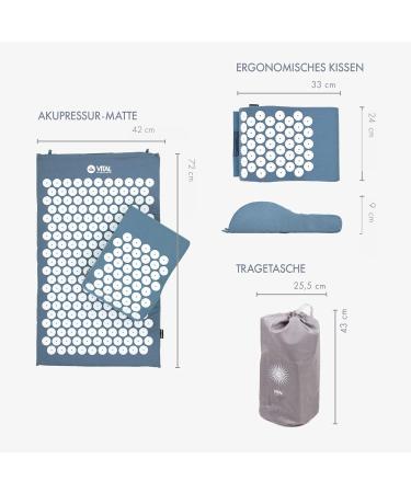 Buy Bodhi Acupressure Set Vital - Acupressure Mat & Pillow for Self-Massage & Relaxation | Blue | International Shipping - Buy Online on GoSupps.com