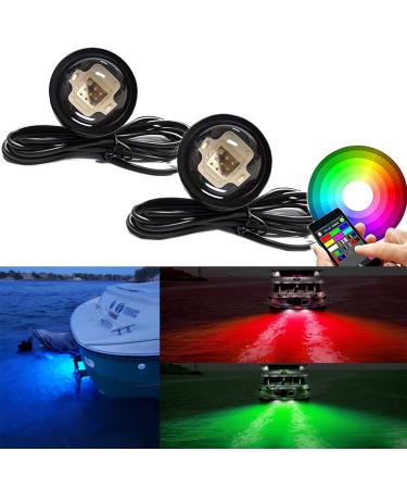 JXOFROAD RGB Multicolor Boat Drain Plug Light,12V Waterproof Plug Lure Stainless Steel Transom Marine Light for Night Fishing