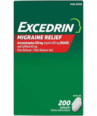 Excedrin Migraine Relief Caplets to Alleviate Migraine Symptoms - 200 Count Migrane Relief - 200 Count - Buy Online on GoSupps.com