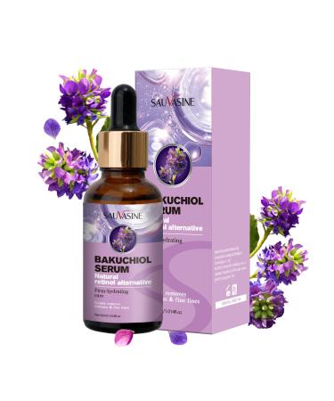 Bakuchiol Serum Natural Retinol Alternative Firm-Hydrating Care Smooths Skin Reduces Fine Lines Wrinkles with Hyaluronic Acid (1Pc)
