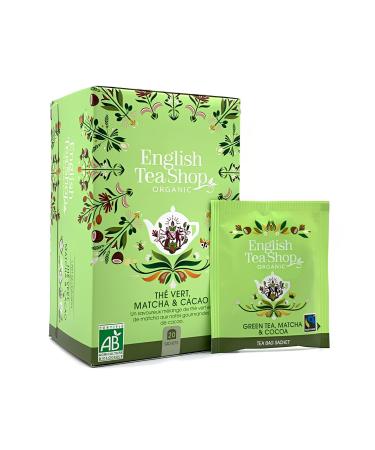 English Tea Shop - Green Tea Matcha Tea and Organic Cocoa - Blend of green tea Japanese matcha tea and organic cocoa - Box