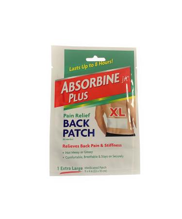(Pack of 8) Absorbine Plus Jr Pain Relief Back Patch Size X-large Medicated Patch 9 x 4