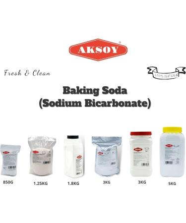 1250g Aksoy Baking Soda - High Purity Food Grade Sodium Bicarbonate Powder for Cooking, Baking, Cleaning & More - Buy Online on GoSupps.com