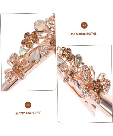 minkissy hair clips clip ins hair accessories hair barrettes hair jewelry hair bling rhinestone hair barrette fancy clips for women vintage horn clip crocodile skin hairpin Metal - Buy Online on GoSupps.com