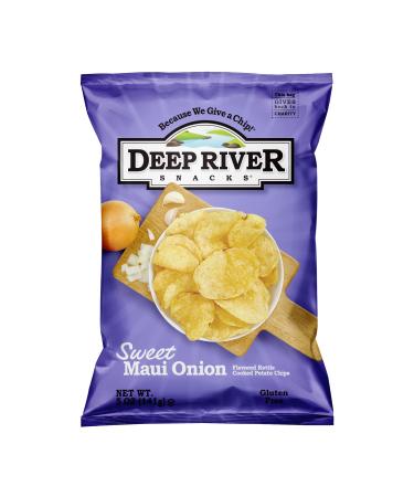 Deep River Snacks Sweet Maui Onion Kettle Cooked Potato Chips, 5 Ounce (Pack of 12)