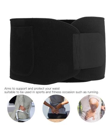 Uxsiya Adjustable Elastic Waist Support Belt - SBR Neoprene Lumbar Brace for Exercise & Fitness (Black) | International Shipping Available - Buy Online on GoSupps.com