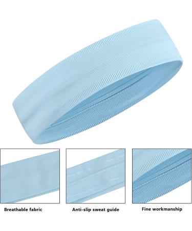 3 Pack Sports Headbands - Non-Slip Elastic Hair Bands for Running Cycling Yoga & Basketball | Black Gray & Blue - Buy Online on GoSupps.com