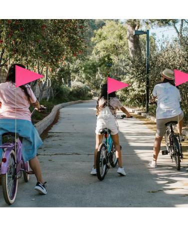 Beiiii Security Pimp 180cm Adjustable Reflective Yellow Pennant Rod - Kids Bike Flags in Pink for Safety - Buy Online on GoSupps.com