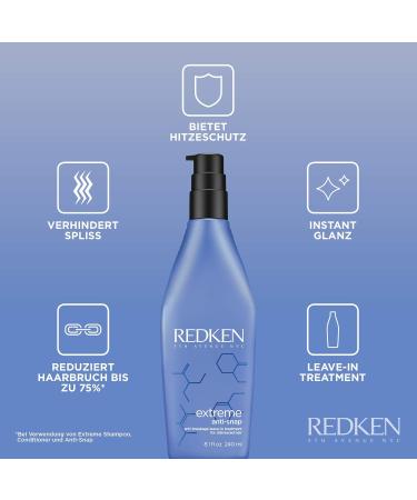 Redken Extreme Anti-Snap Leave-In Hair Treatment 240ml - Heat Protection & Split Ends Cure for Damaged Hair - Buy Online on GoSupps.com